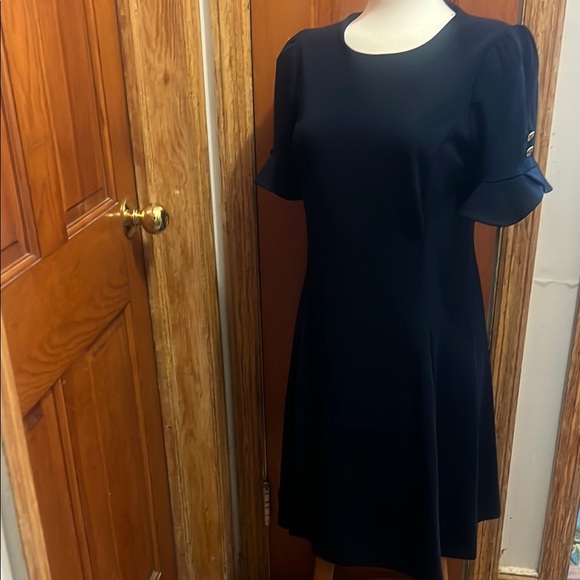 DKNY Dresses & Skirts - Navy blue A-Line Flutter Sleeve Dress for Work
